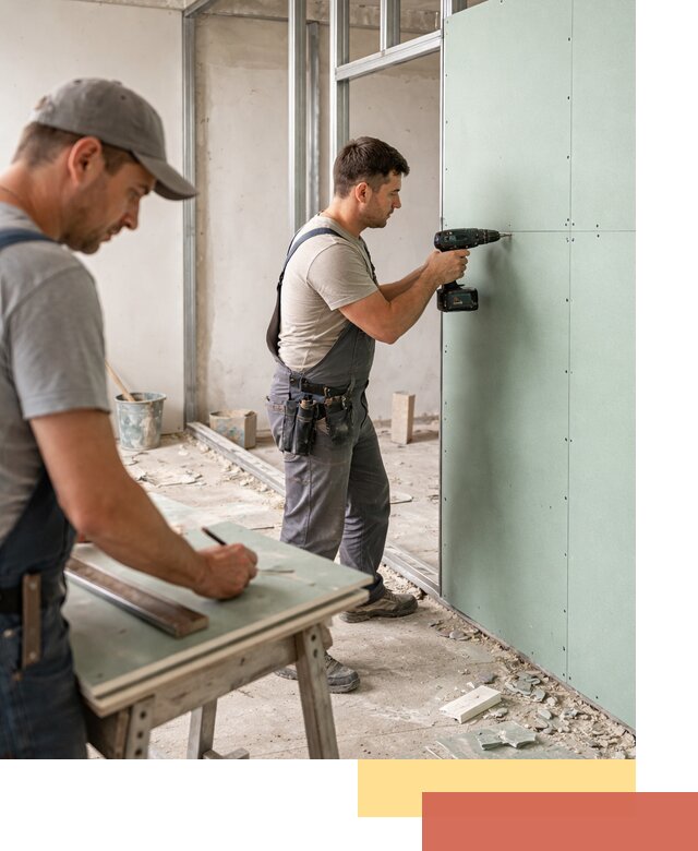 Перегородки из влагостойкого гипсокартона под ключ в Хабаровске