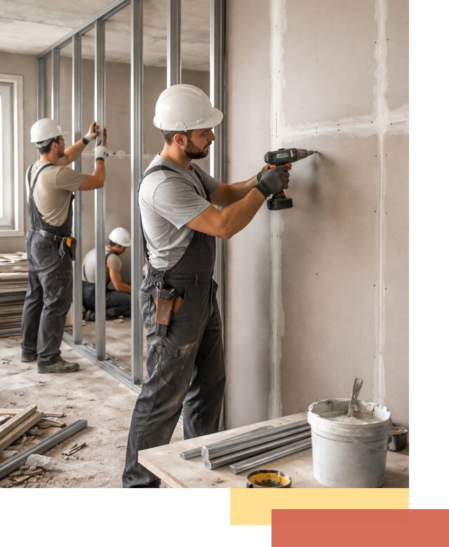 Перегородки из огнестойкого гипсокартона в Хабаровске под ключ