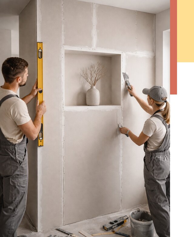 Перегородка из гипсокартона с нишей в Хабаровске от 3344 руб. под ключ | ОТДЕЛОЧНИК-Хбр