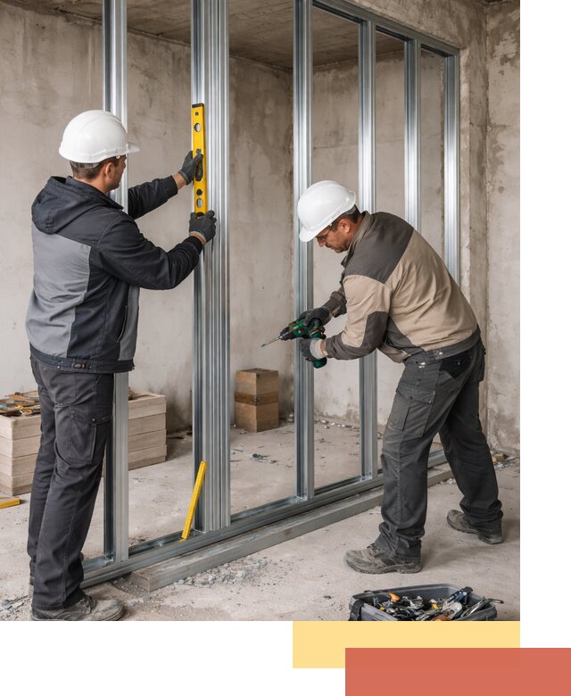 Монтаж каркаса перегородки из профиля в Хабаровске