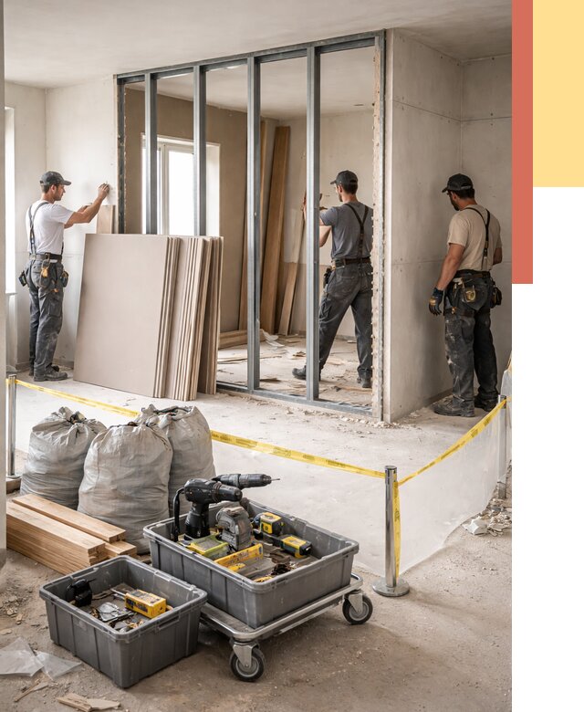 Перенос гипсокартонной перегородки в Хабаровске под ключ от 4630 руб. | Демонтаж и монтаж – ОТДЕЛОЧНИК-Хбр