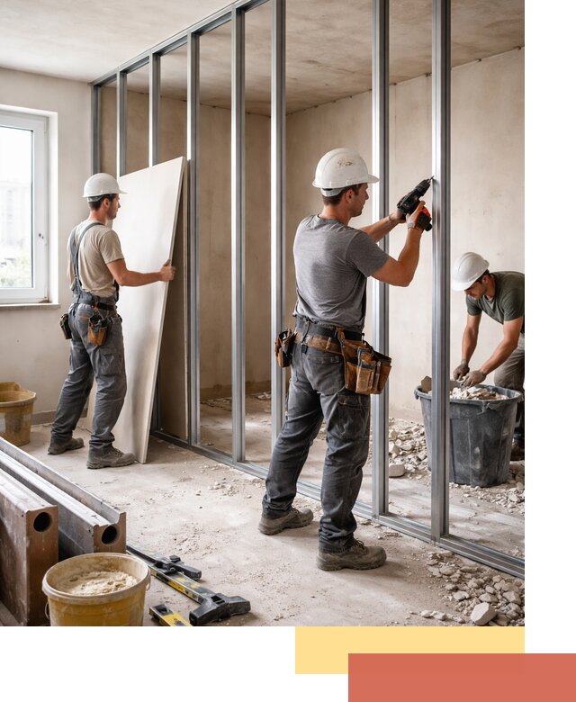 Перенос гипсокартонной перегородки в Хабаровске профессионально и быстро