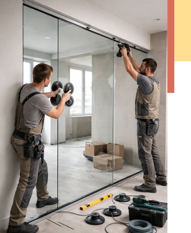 Монтаж стеклянных перегородок в Хабаровске от 6687 руб. | ОТДЕЛОЧНИК-Хбр