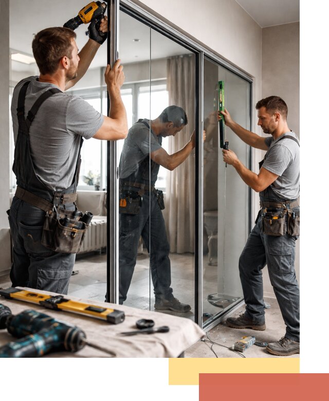 Каркасные стеклянные перегородки под ключ в Хабаровске