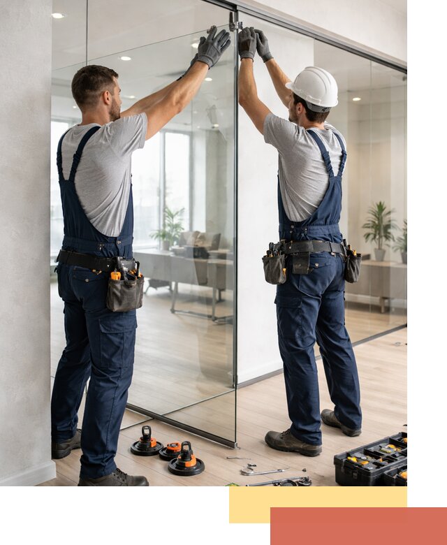 Безрамные стеклянные перегородки под ключ в Хабаровске