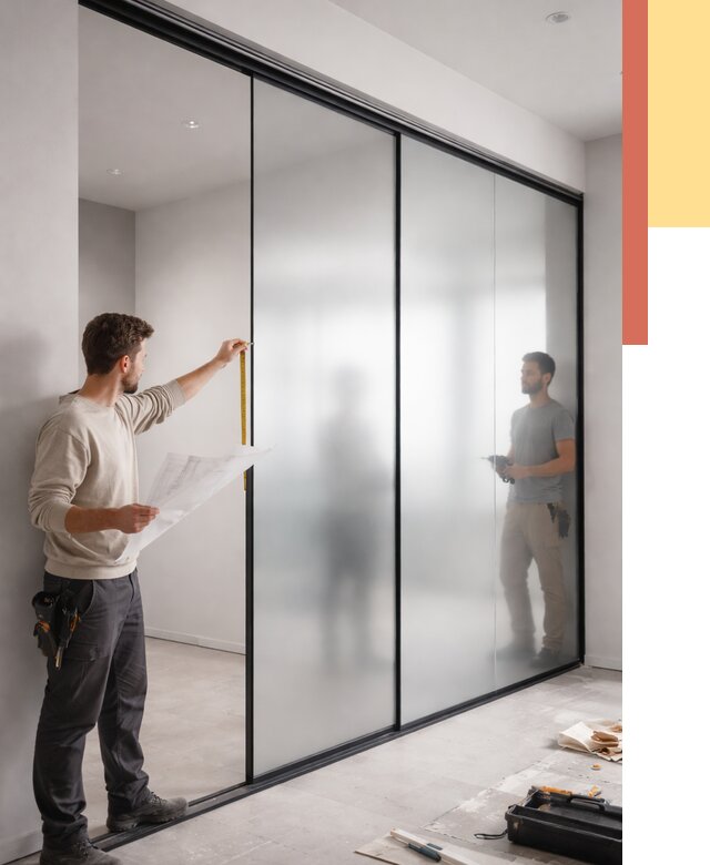 Матовые стеклянные перегородки в Хабаровске от 8745 руб. — монтаж и установка | ОТДЕЛОЧНИК-Хбр