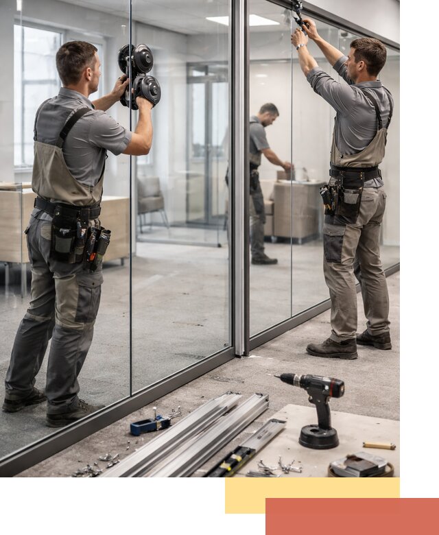 Стеклянные офисные перегородки под ключ в Хабаровске