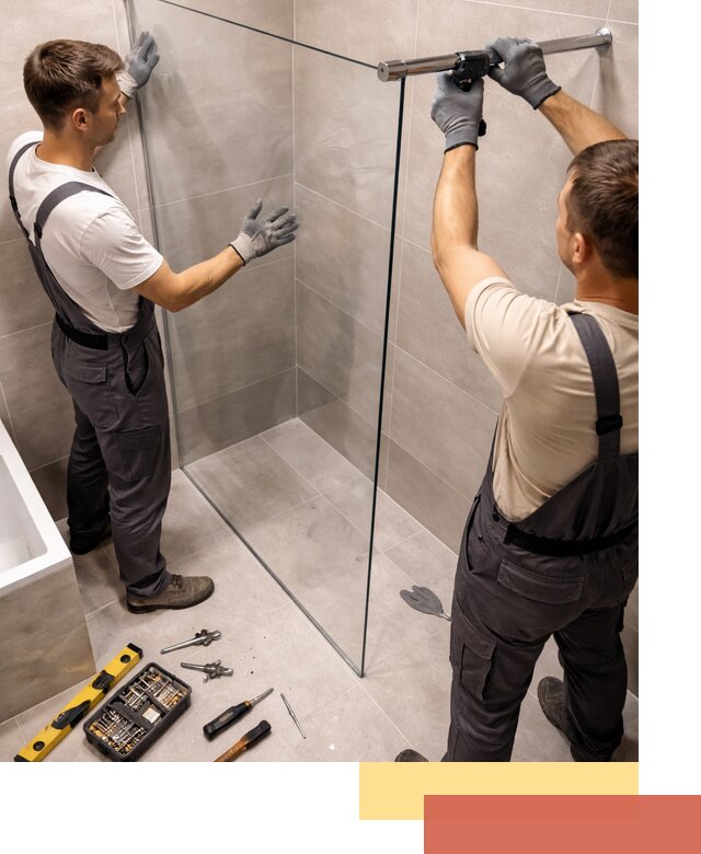 Стеклянные перегородки для душа в Хабаровске — изготовление и монтаж