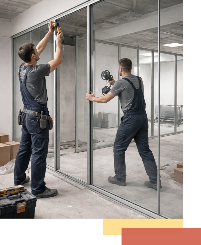 Алюминиевые перегородки со стеклом в Хабаровске — изготовление и монтаж