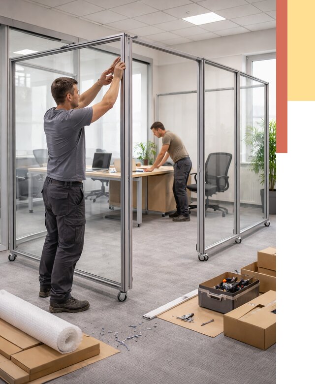 Мобильные офисные перегородки в Хабаровске от 12860 руб. — установка под ключ | ОТДЕЛОЧНИК-Хбр