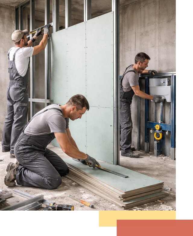 Монтаж и ремонт сантехнических перегородок в Хабаровске