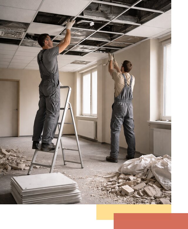 Демонтаж потолков Армстронг профессионально в Хабаровске