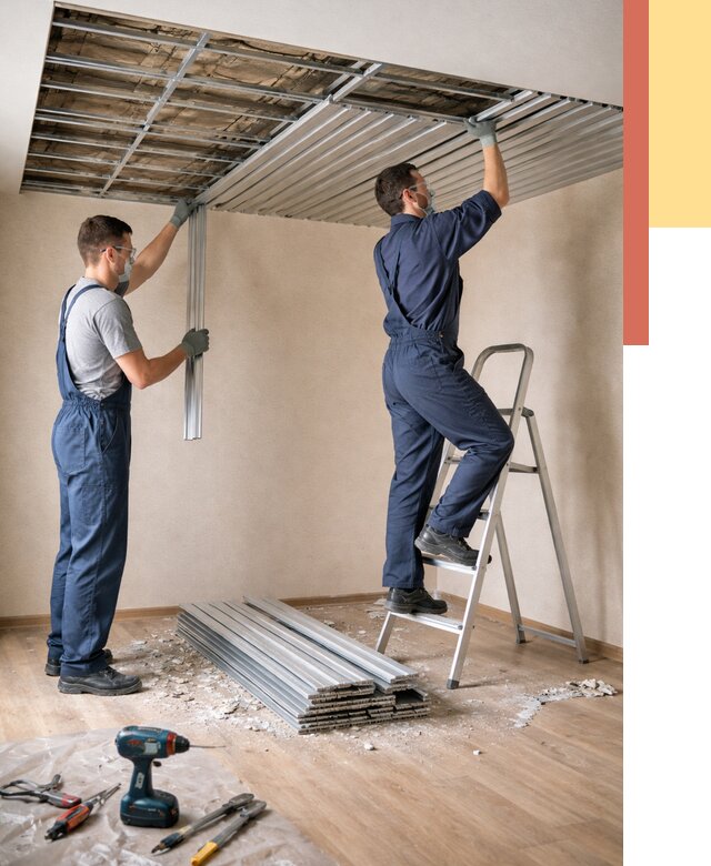 Демонтаж реечного потолка в Хабаровске от 4630 руб. быстро и недорого | ОТДЕЛОЧНИК-Хбр