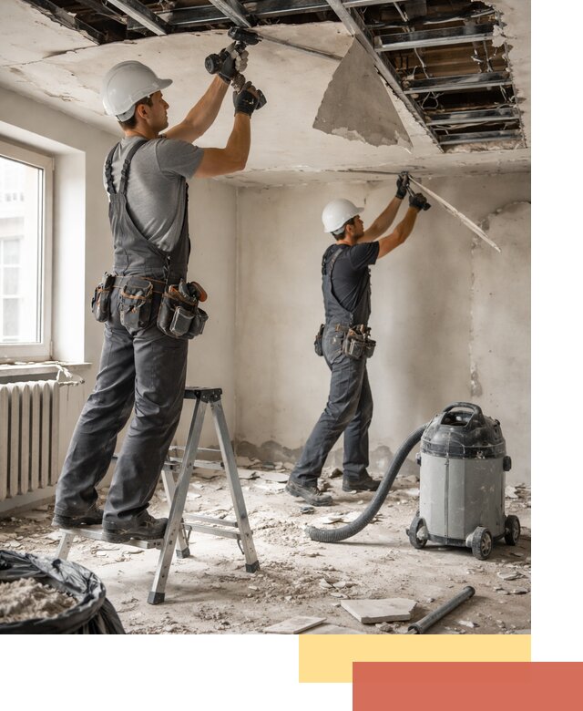 Демонтаж гипсокартонного потолка в Хабаровске быстро и аккуратно