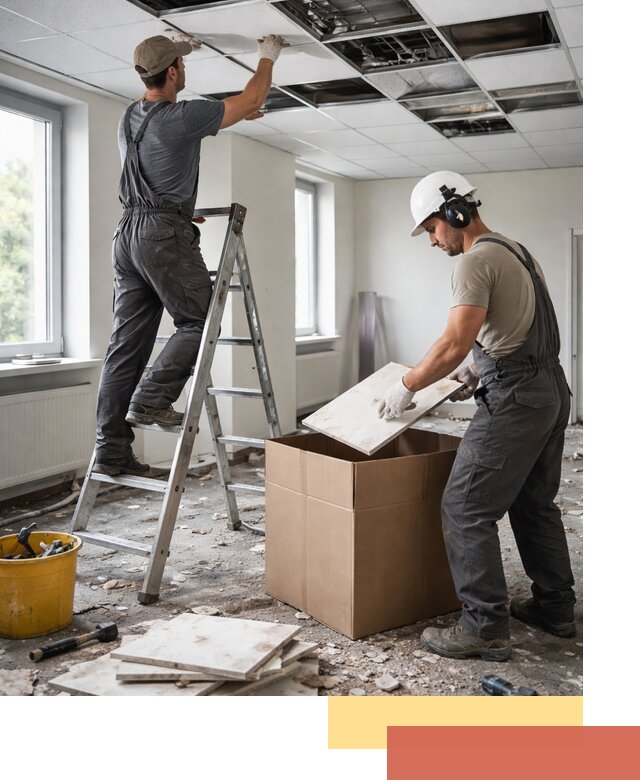 Демонтаж потолочной плитки в Хабаровске быстро и аккуратно