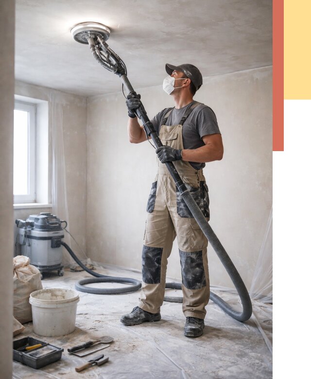 Шлифовка потолка в Хабаровске от 3601 руб. — услуги шлифования потолка | ОТДЕЛОЧНИК-Хбр