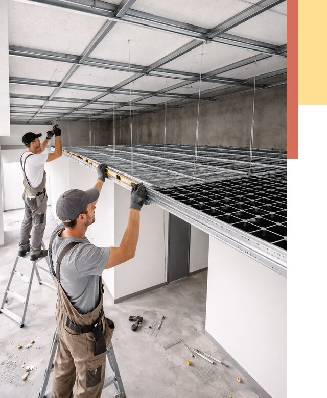 Монтаж потолка грильято в Хабаровске от 463 руб./м² — быстрая сборка под ключ | ОТДЕЛОЧНИК-Хбр