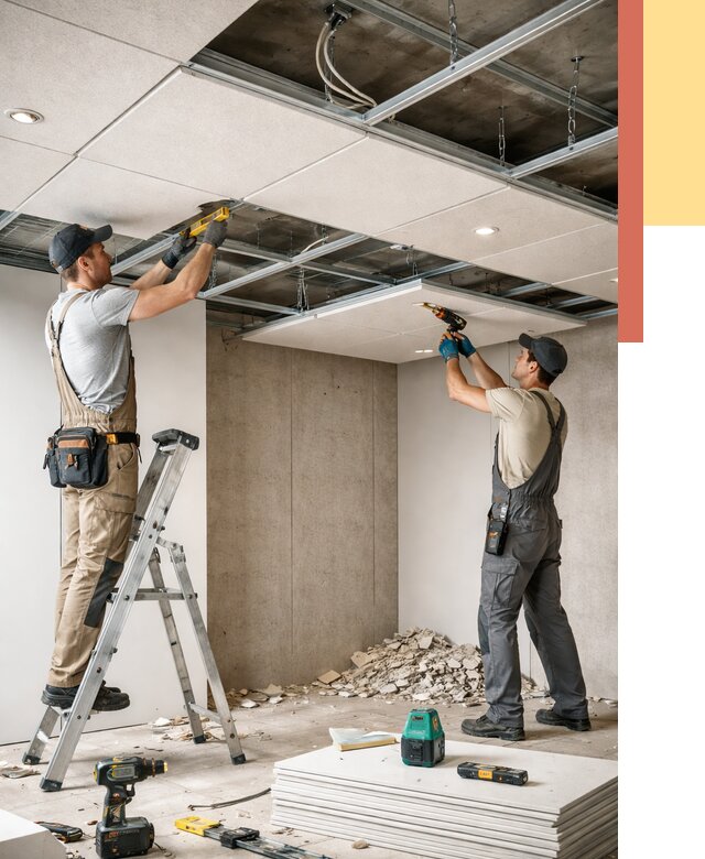 Монтаж акустического потолка в Хабаровске от 6687 руб/м2 — быстро и недорого | ОТДЕЛОЧНИК-Хбр