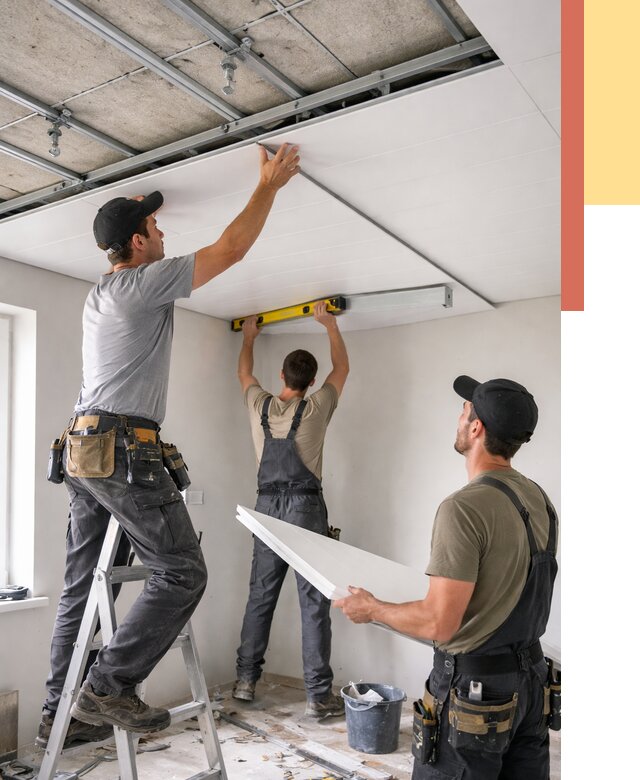 Монтаж потолка из ПВХ панелей в Хабаровске от 3601 руб./м2 — быстро и недорого | ОТДЕЛОЧНИК-Хбр