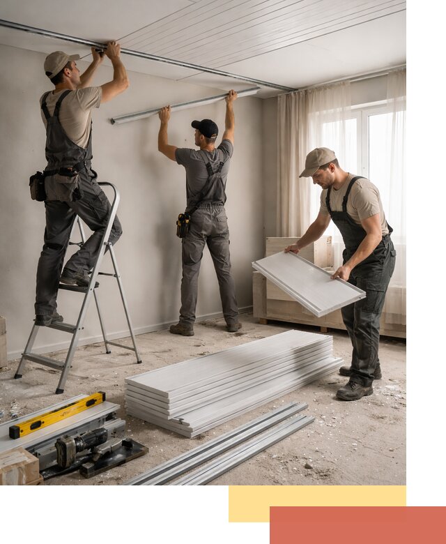 Монтаж потолка из ПВХ панелей в Хабаровске оперативно и качественно