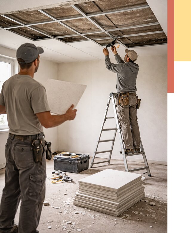 Замена плит подвесного потолка в Хабаровске от 1800 руб. быстро и недорого | ОТДЕЛОЧНИК-Хбр
