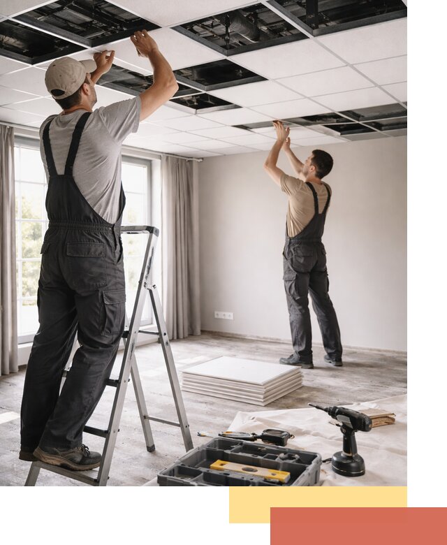 Замена плит подвесного потолка в Хабаровске быстро и качественно