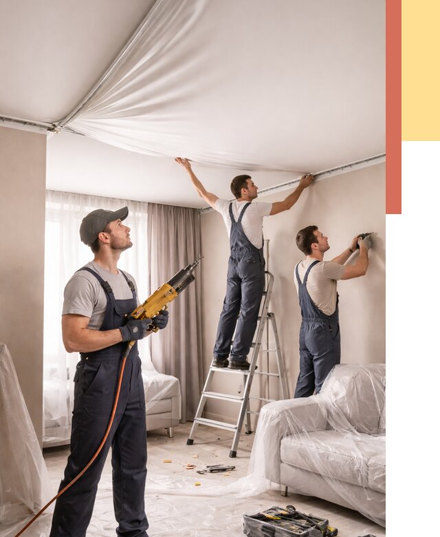 Установка натяжного потолка в Хабаровске от 4630 руб. | Быстро и недорого — ОТДЕЛОЧНИК-Хбр