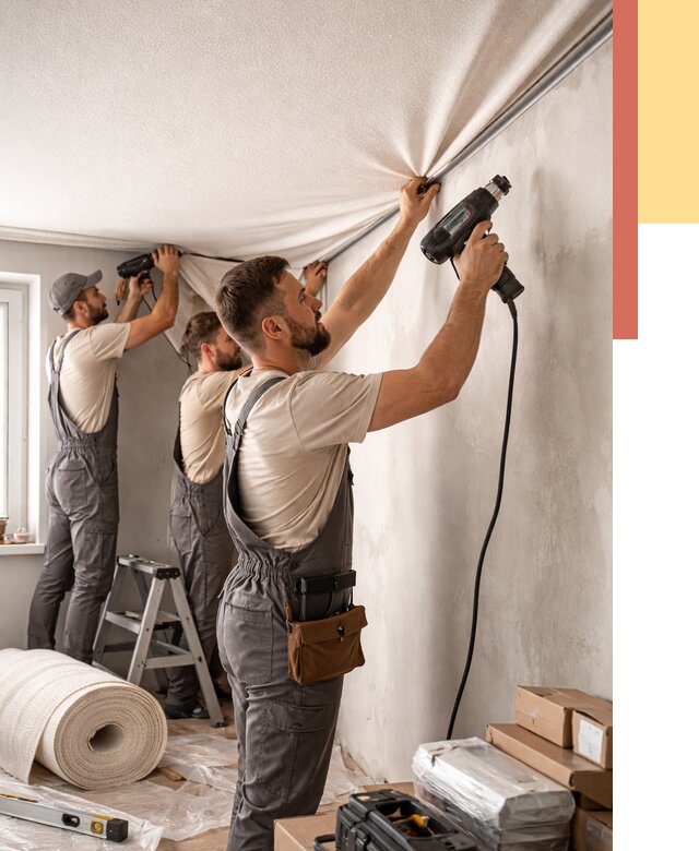 Монтаж фактурного натяжного потолка в Хабаровске от 772 руб. — ОТДЕЛОЧНИК-Хбр