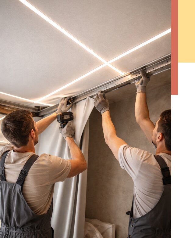 Монтаж натяжного потолка со световыми линиями в Хабаровске от 1235 руб. | ОТДЕЛОЧНИК-Хбр