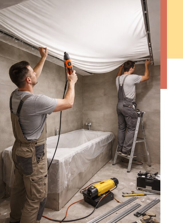 Монтаж натяжного потолка в ванной в Хабаровске от 1235 руб. под ключ | ОТДЕЛОЧНИК-Хбр