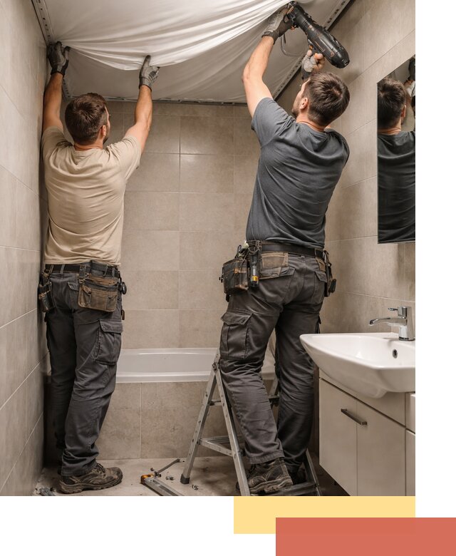 Монтаж натяжного потолка в ванной в Хабаровске быстро и качественно