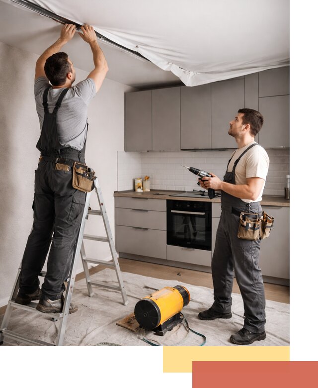 Монтаж натяжного потолка на кухне в Хабаровске