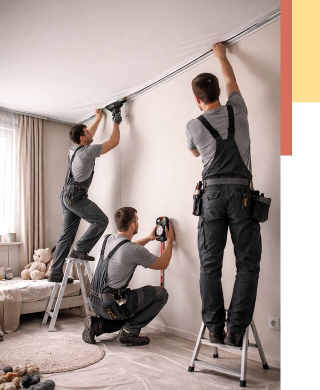 Монтаж натяжного потолка в детской в Хабаровске от 3601 руб. — быстро и недорого | ОТДЕЛОЧНИК-Хбр