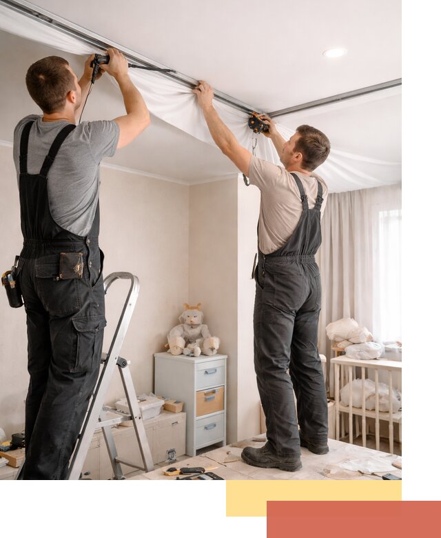 Монтаж натяжного потолка в детской комнате в Хабаровске