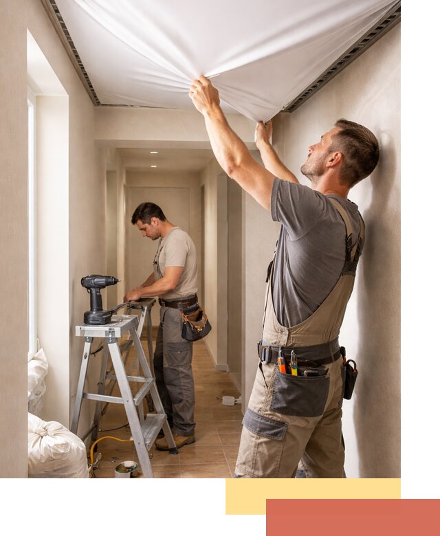 Монтаж натяжного потолка в прихожей в Хабаровске