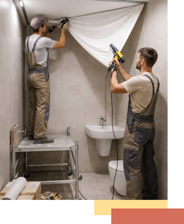 Монтаж натяжного потолка в санузле в Хабаровске