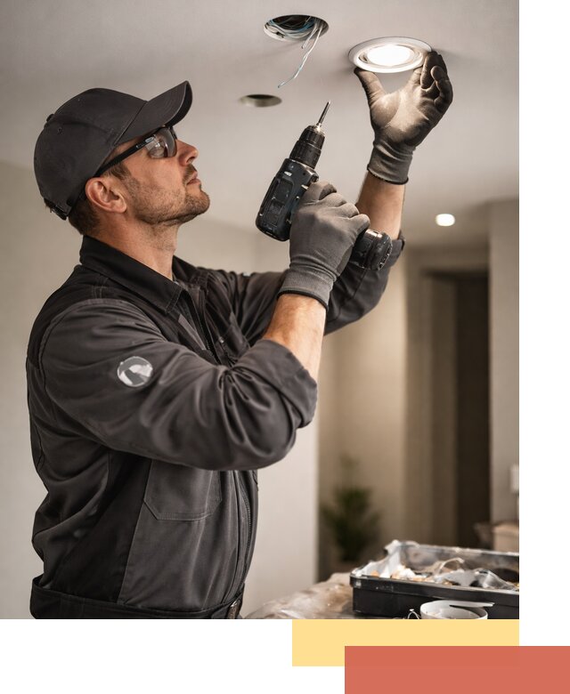 Установка точечных светильников в натяжной потолок в Хабаровске