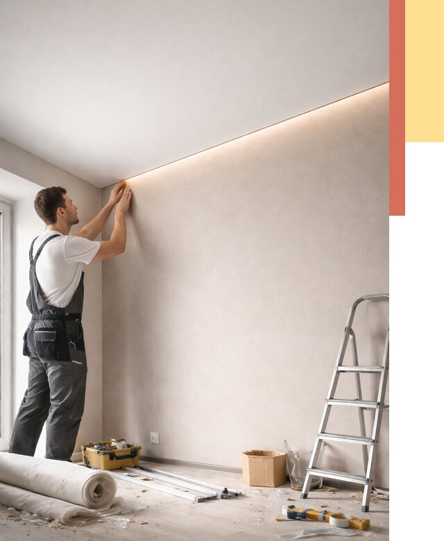 Теневые натяжные потолки в Хабаровске от 8436 руб. под ключ | ОТДЕЛОЧНИК-Хбр