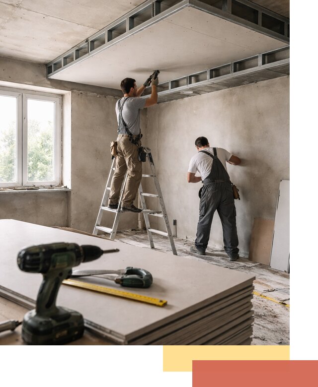 Двухуровневый потолок из гипсокартона в Хабаровске