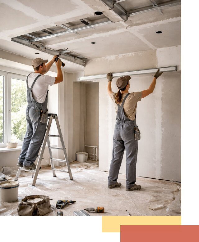 Монтаж многоуровневого потолка из гипсокартона в Хабаровске