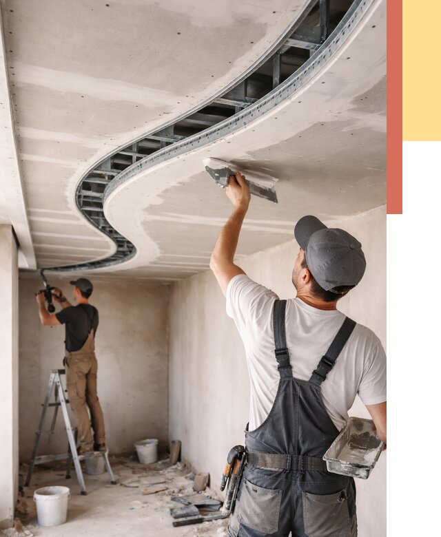 Криволинейный потолок из гипсокартона в Хабаровске от 2160 руб./м2 | ОТДЕЛОЧНИК-Хбр