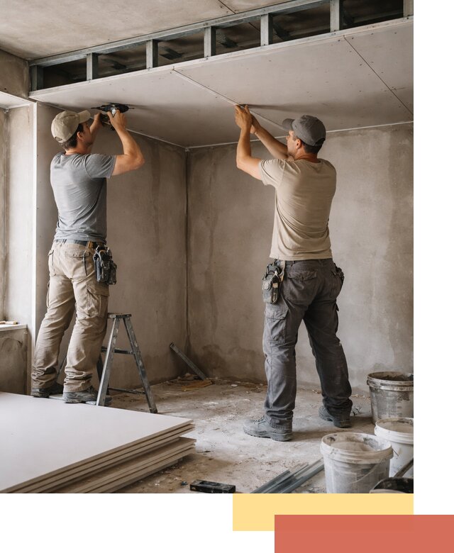 Короб из гипсокартона на потолке под ключ в Хабаровске