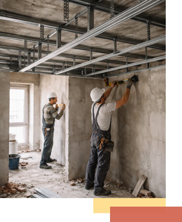 Монтаж каркаса потолка из профильного профиля в Хабаровске