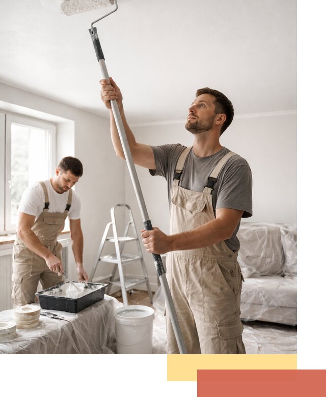 Покраска потолка водоэмульсионной краской в Хабаровске