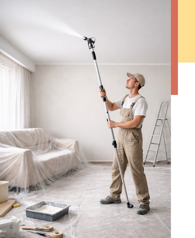 Покраска потолка краскопультом в Хабаровске от 4630 руб. быстро и недорого | ОТДЕЛОЧНИК-Хбр