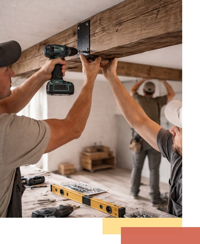 Монтаж декоративных потолочных балок в Хабаровске