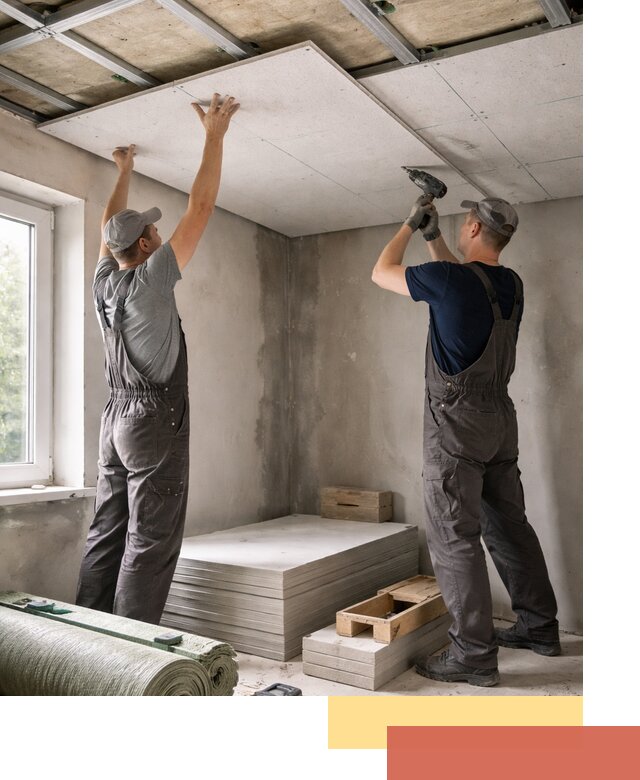 Шумоизоляция потолка панелями ЗИПС в Хабаровске